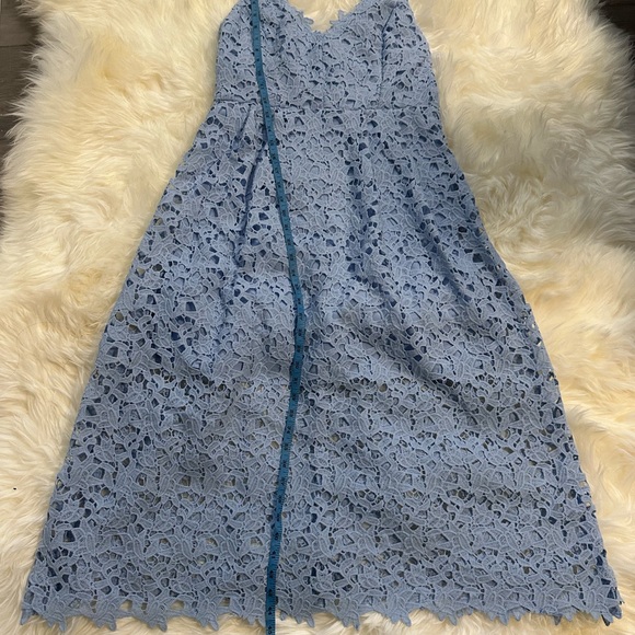 COPY - Periwinkle Womens Sleeveless Lace Fit & Flare Midi Dress - Picture 6 of 7